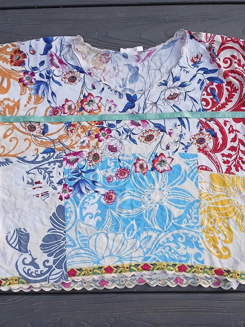 Johnny Was Boho Floral Patchwork Women's Top - Multicolor - Picture 7 of 8
